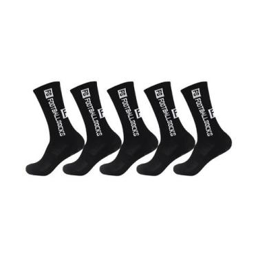 Imagem de Meias De Treino Unissex Antiderrapantes 5 Pares Para Futebol, Basquete