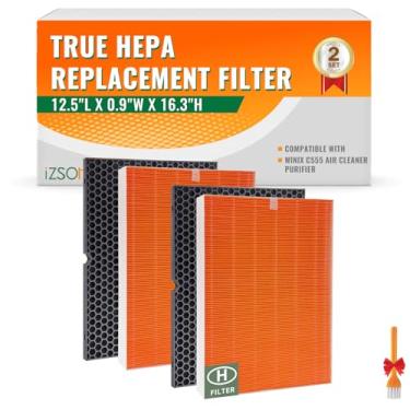 Imagem de IZSOHHOME Compatível com purificador de ar Winix C555, filtro de substituição HEPA verdadeiro 116131, filtro HEPA de grau H13, compara ao filtro I 116131 (2 conjuntos)