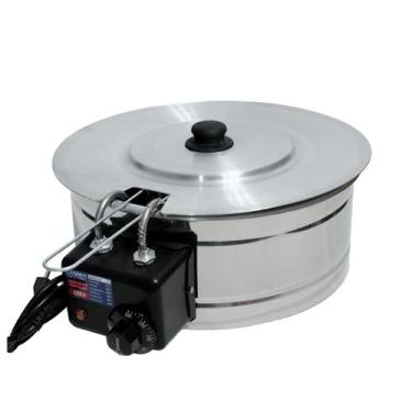 Imagem de Fritadeira Industrial Elétrica Tacho Redondo Inox 5 Litros Com Tampa -