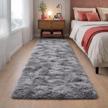 Imagem de Tapete Passadeira Felpuda 2,00x0,60 para Corredor Sala Quarto Beira de Cama(Cinza mesclado)