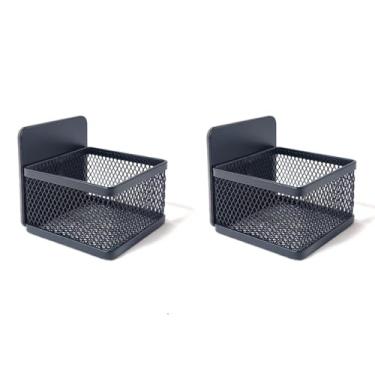 Imagem de Organizador magnético de saquinhos de chá, suporte de pacote de bebidas que economiza espaço, suportes de saquinhos de chá de metal para geladeira (7,3 x 7,3 cm) - pacote com 2/preto