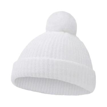 Imagem de Gorro De Tricô Dobrável Para Bebês 0-12M Meninos Meninas Quente Crochê