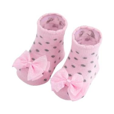 Imagem de Meias De Bebê Listradas Com Renda E Laço De Borboleta Estilo Europeu-A