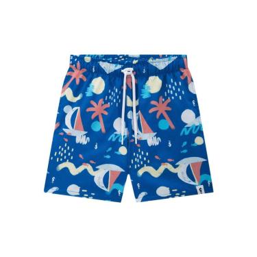 Imagem de Bermuda Infantil Menino em Nylon Mar Onda Marinha-Masculino