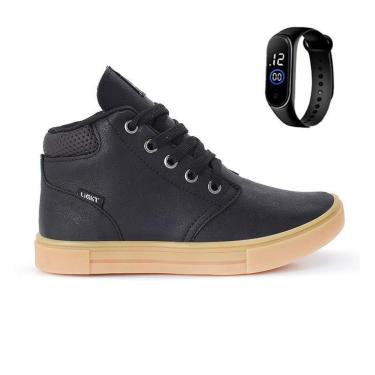 Imagem de Tênis Botinha Infantil Masculino Casual Cano Alto Confortavel + Relogio-Masculino