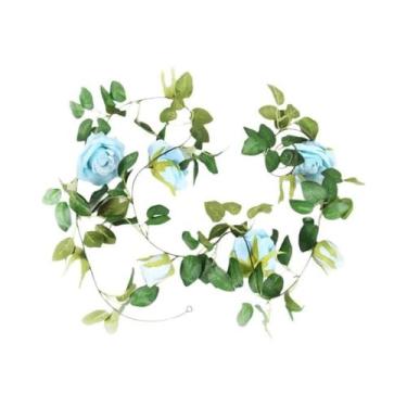 Imagem de Guirlanda Floral Artificial Rosa Pink 2/4m, Cordão De Flores Falsas Pa