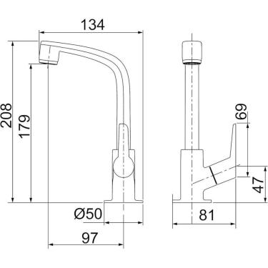 Imagem de Torneira Lavatório Mesa Bica Alta Rose Gold Flatt 1195 F71 Lorenzetti