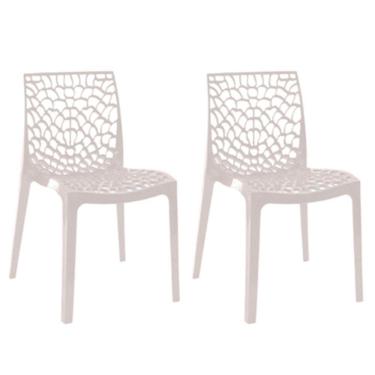 Imagem de Kit 2 Cadeiras Gruvyer Estrutura Em Polipropileno Fratini Branco