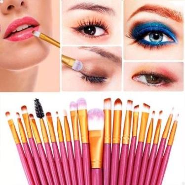 Imagem de Kit Completo 20 Pincéis Profissionais para Maquiagem Lorben com Estojo GT6470-Unissex