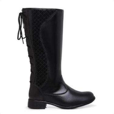 Imagem de Bota over feminina cano longo amarração inverno confortável-Feminino