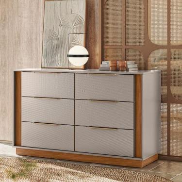 Imagem de Cômoda com 6 Gavetas Giardino Nogueira Touch Nude Prime TX Demóbile