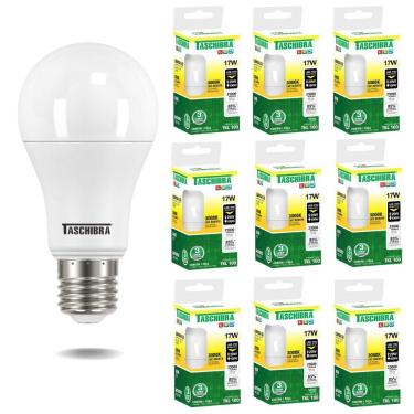 Imagem de Kit 10 Lâmpadas Led Bulbo Tkl 17w Taschibra E27 Bivolt 3000k Quente