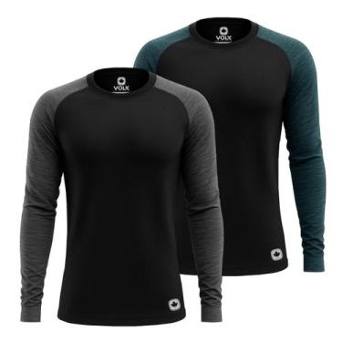 Imagem de Kit 2 Camisas Térmicas Proteção Solar Dryfit Segunda Pele uv50+ - Volk