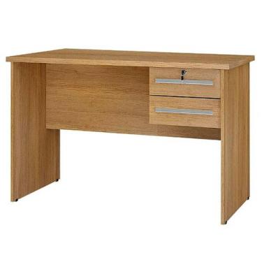 Imagem de Mesa Para Computador Byte Com 2 Gavetas Valdemoveis, Cinamomo/Off Whit