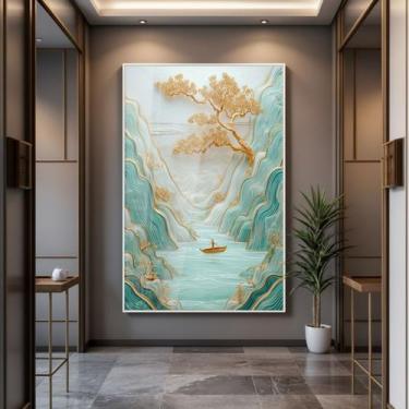 Imagem de Quadro com Moldura e Acrilico Cristal Vidro Árvore Harmonia para Sala,