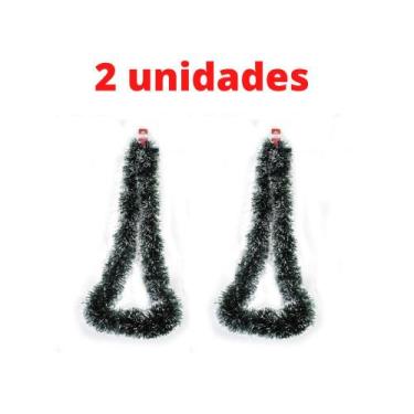 Imagem de Kit 2 Festão De Natal Nevado Decoração Luxo 2m x 8cm - Rio Master