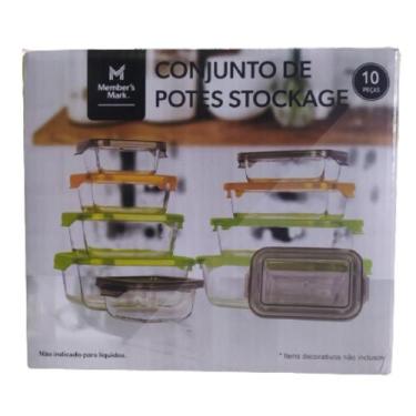 Imagem de Conjunto 10 Potes Vidro Hermético Vários Tamanhos Keep Fresh - Member'