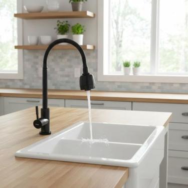 Imagem de Torneira Bancada Pia Gourmet Chuveirinho Industrial Moderna Mangueira 