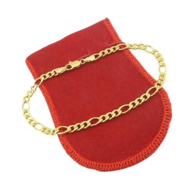 Imagem de Pulseira Masculina 22Cm 5Mm Largura Folheado Ouro Pl170