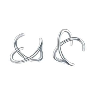 Imagem de Brincos De Pressão Femininos De Aço Inoxidável Com Folha, Sem Furo, Ac