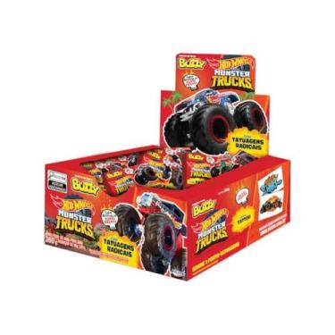 Imagem de Chicle buzzy caixa com 90 unidades - RICLAN, HOT WHEELS TUTTI FRUTTI