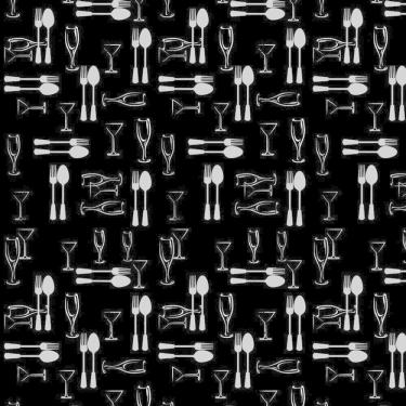 Imagem de Papel De Parede Preto E Taças E Talheres Cinza Autocolante