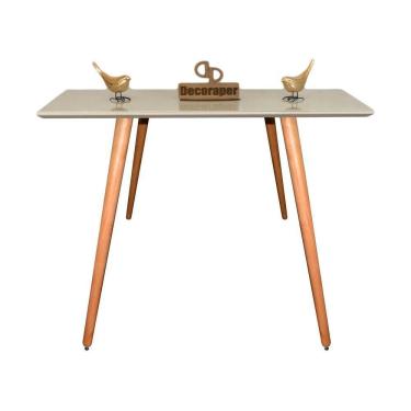 Imagem de Aparador Pés Palito Com Vidro Laqueado 80cm Off White