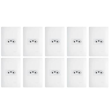 Imagem de Tomada 2p+T 20a/250v com placa 4x2 Fame Habitat - Kit 10 un