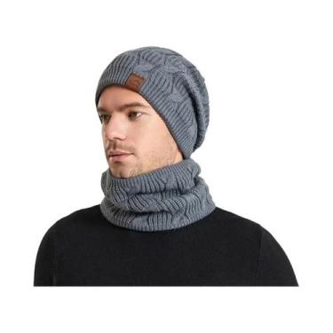 Imagem de Conjunto de Chapéu, Cachecol e Balaclava de Malha Pelúcia para Inverno