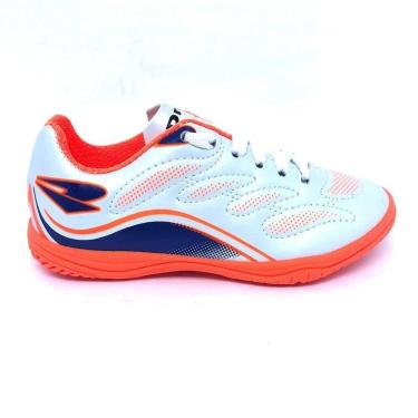 Imagem de Tênis Chuteira Futsal Dray Indoor Branco E Laranja - 40829-Masculino
