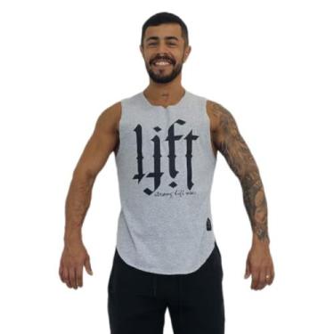 Imagem de Regata Cavada Longline Fitness Academia Estampa Strong Lift - FR Moda 
