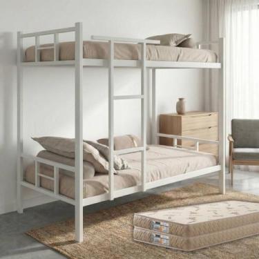 Imagem de Cama Beliche Solteiro Aço Premium Estilo Industrial Extra Reforçada Ac