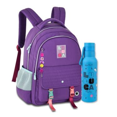 Imagem de Mochila Escolar Luluca Kit Com Garrafa Térmica Adolescente