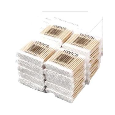 Imagem de Cotonetes Descartáveis De Ponta Dupla 100-500 Unidades, De Madeira, Re