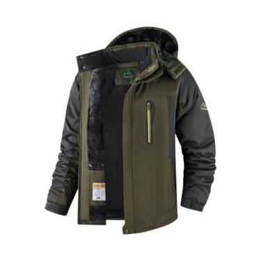Imagem de Jaqueta Masculina Impermeável Com Forro De Fleece E Capuz, Casaco De I