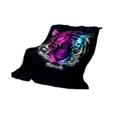 Imagem de Cobertor Sherpa 3D Super Macio Com Estampa De Tigre Para Primavera E O
