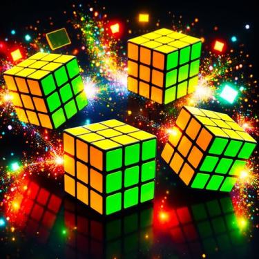 Imagem de Kit 4 Jogo Cubo Magico Cores Infantil Brinquedo Pedagogico - 99 Toys