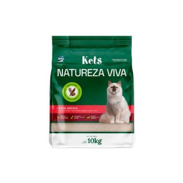 Imagem de Areia higienica kets natureza viva para gatos graos medios 10kg