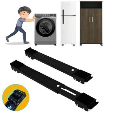Imagem de Suporte Carrinho C/ Rodinhas Base Ajustável Máquina Lavar Geladeira Mó