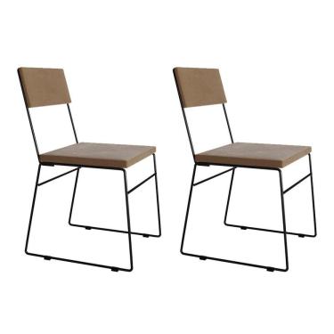 Imagem de Kit 2 Cadeiras De Jantar Málaga Veludo Marrom Para Mesa Sala Cozinha Conforto E Decoração - Marrom