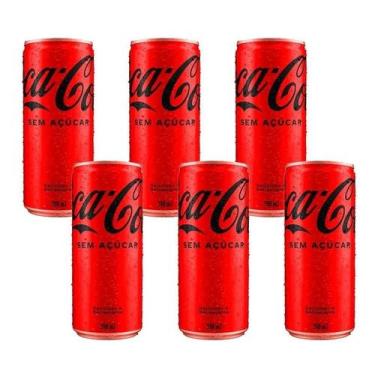 Imagem de 6 Und Refrigerante Coca Cola Zero Açúcar Lata 310ml - Coca-Cola