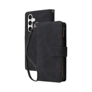 Imagem de Capa Carteira Transversal Com Zíper Para Samsung Galaxy S25 Ultra S24 