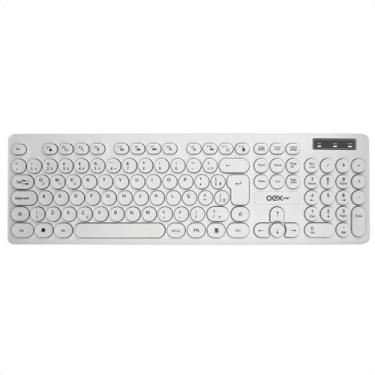 Imagem de Teclado com Fio Pop Oex TC400 Cabo 1,5m Ergonômico Compacto, Branco