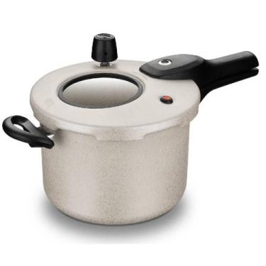 Imagem de Panela de pressão 4,5 litros com visor e fechamento externo baunilha -