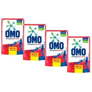 Imagem de 4 Sabão Líquido Omo Lavagem Perfeita Refil Econômico 900ml