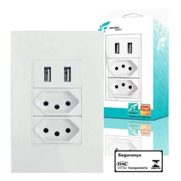 Imagem de Interruptor E Tomada Com Usb Design Moderno - JWCOM