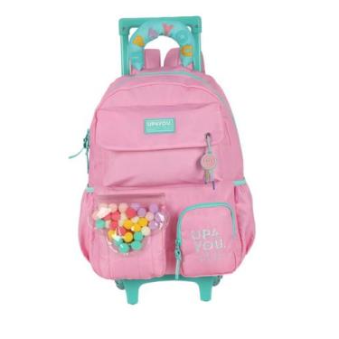 Imagem de Mochila infantil menina luxcel up4you c/rodas  ic41726up, Rosa, UN