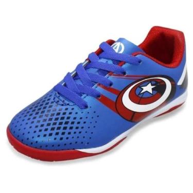 Imagem de Tenis Futsal Dray Kids Marvel Capitão América Super-herói 4058, Azul, 