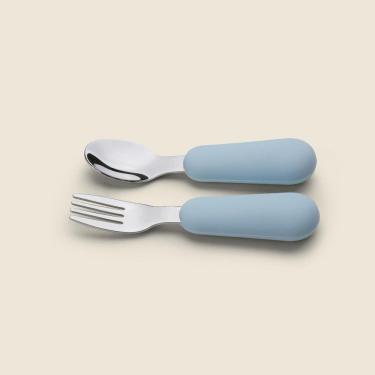 Imagem de Kit de Talheres c/ 2 Peças Silicone e Inox Azul - A\CASA