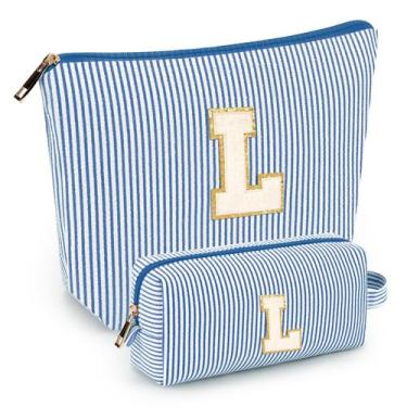 Imagem de Conjunto de bolsa de maquiagem mibasies Blue L para mulheres e meninas